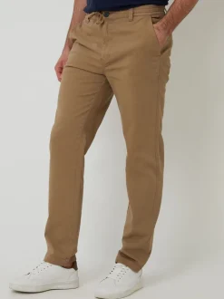Threadbare Brown Elasticated Waist Regular Fit Chino Trousers