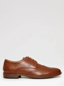 Threadbare Brown Faux Leather Brogues