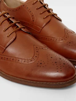 Threadbare Brown Faux Leather Brogues
