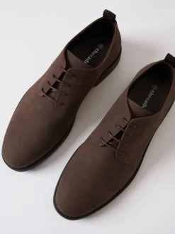 Threadbare Brown Faux Suede Derby Shoes