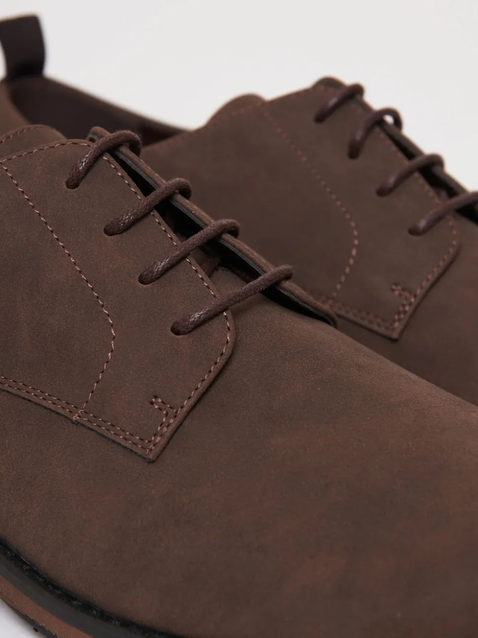 Threadbare Brown Faux Suede Derby Shoes