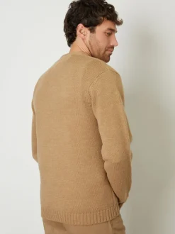 Threadbare Brown Knitted V-Neck Cardigan