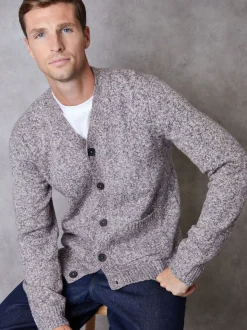 Threadbare Brown Knitted Button Up Cardigan