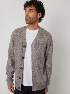Threadbare Brown Knitted Button Up Cardigan
