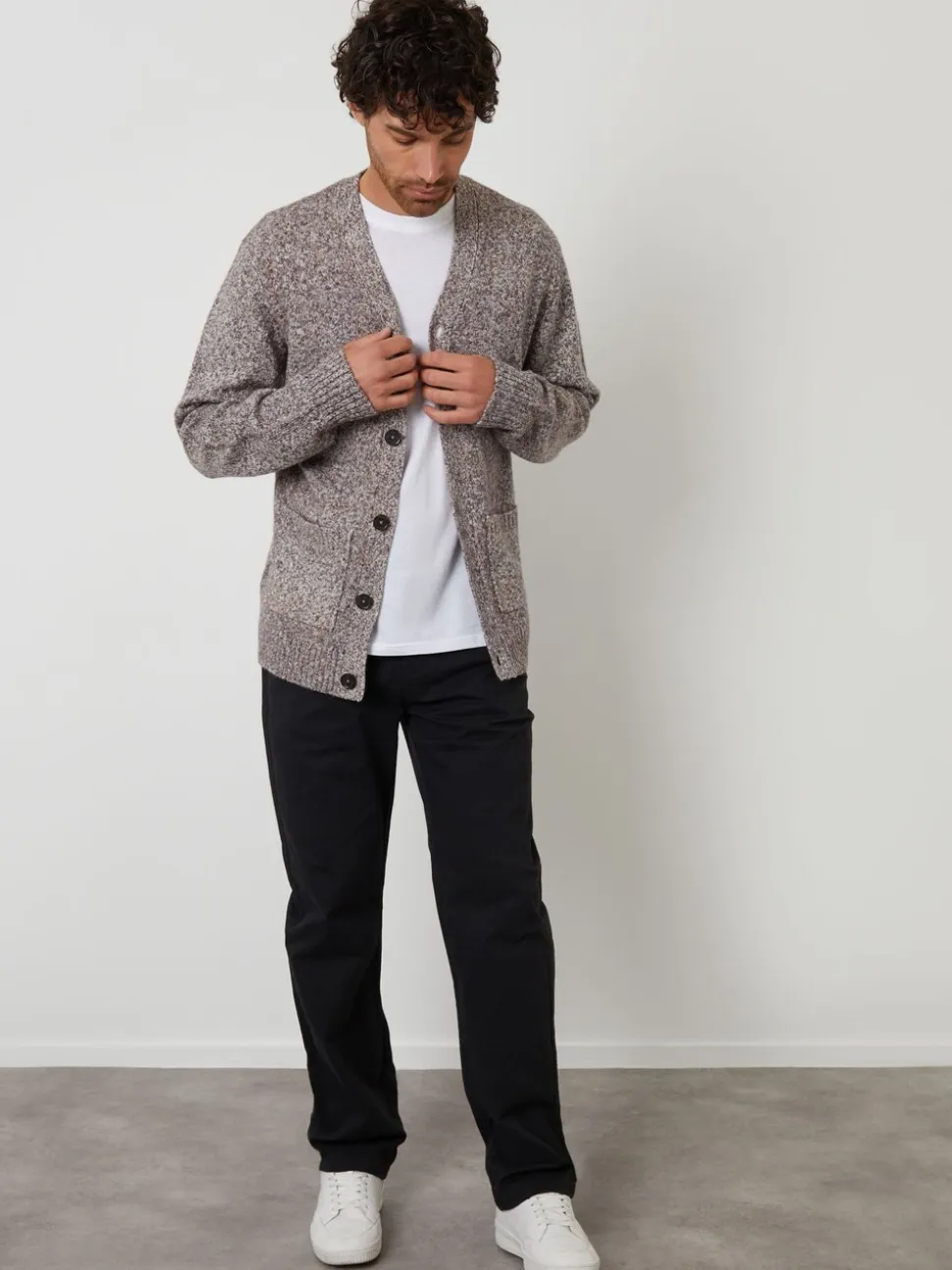Threadbare Brown Knitted Button Up Cardigan