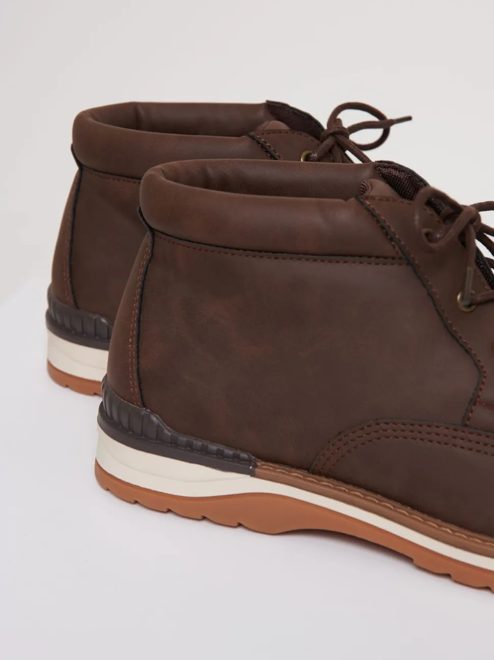 Threadbare Brown Lace-Up Boots