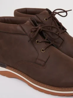 Threadbare Brown Lace-Up Boots