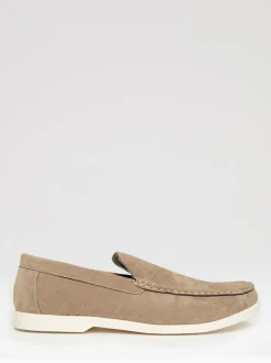 Threadbare Brown Light Faux Suede Slip On Loafers
