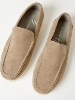 Threadbare Brown Light Faux Suede Slip On Loafers