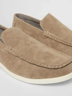 Threadbare Brown Light Faux Suede Slip On Loafers