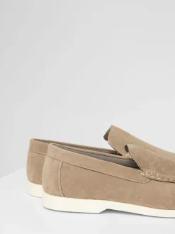 Threadbare Brown Light Faux Suede Slip On Loafers