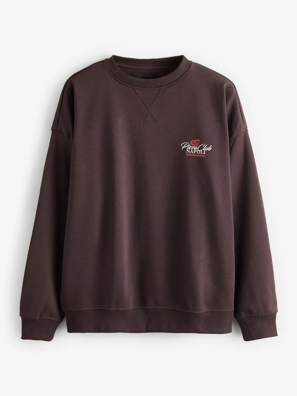 Threadbare Brown Relaxed Fit Graphic Print Crew Neck Sweatshirt