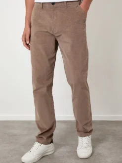 Threadbare Brown Straight Leg Stretch Corduroy Trousers