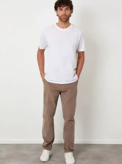 Threadbare Brown Straight Leg Stretch Corduroy Trousers