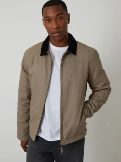 Threadbare Brown Zip Through Lightweight Jacket With Quilting