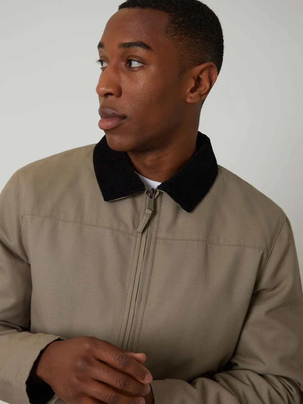 Threadbare Brown Zip Through Lightweight Jacket With Quilting