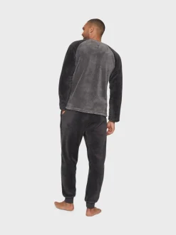 Threadbare Charcoal Borg Pyjamas Set