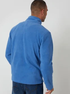 Threadbare Cobalt Quarter Zip Microfleece Sweatshirt