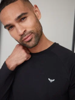 Threadbare Dark Black Blend Long Sleeve Pyjamas Set