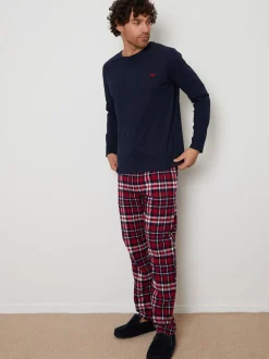 Threadbare Dark Blue Blend Long Sleeve Pyjamas Set