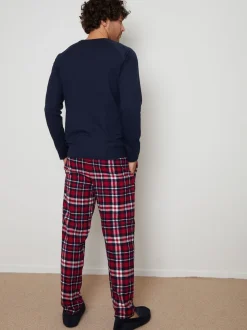 Threadbare Dark Blue Blend Long Sleeve Pyjamas Set
