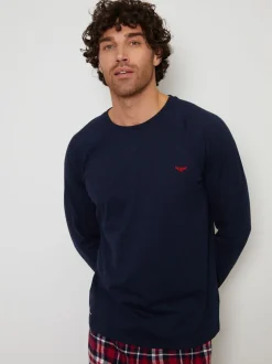 Threadbare Dark Blue Blend Long Sleeve Pyjamas Set