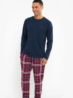 Threadbare Dark Blue Blend Long Sleeve Pyjamas Set