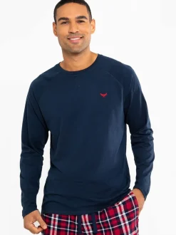 Threadbare Dark Blue Blend Long Sleeve Pyjamas Set