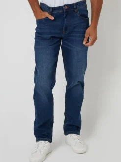 Threadbare Dark Blue Straight Fit Jeans With Stretch