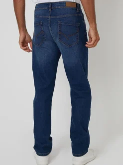Threadbare Dark Blue Straight Fit Jeans With Stretch