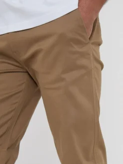 Threadbare Dark Stone Regular Fit Chino Trousers with Stretch