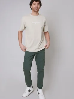 Threadbare Green Cotton Jogger Style Cargo Trousers With Stretch