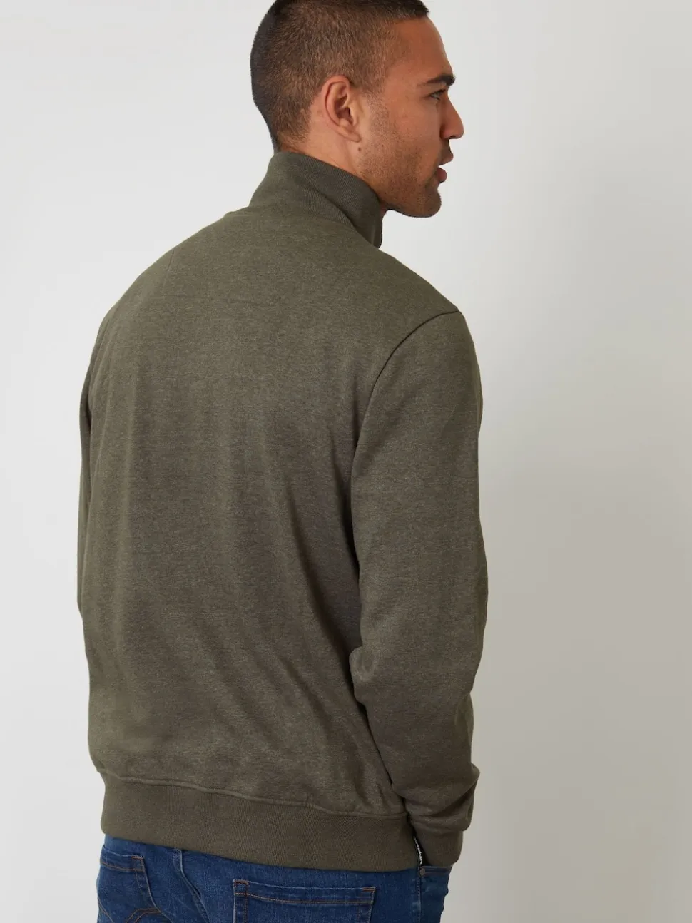 Threadbare Green Quarter Zip Sweatshirt