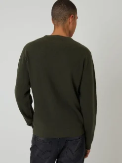 Threadbare Green Rib Knit Crew Neck Jumper