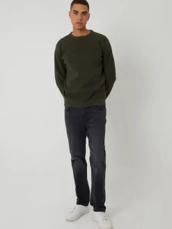 Threadbare Green Rib Knit Crew Neck Jumper