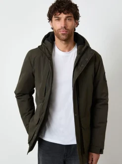 Threadbare Green Showerproof Padded Hooded Coat