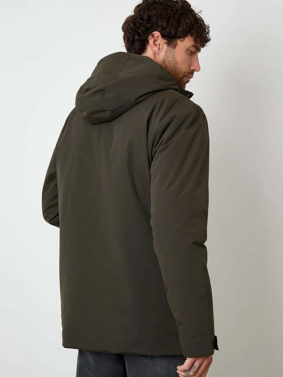Threadbare Green Showerproof Padded Hooded Coat