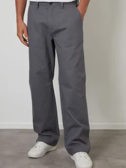 Threadbare Grey Baggy Fit Chino Trousers