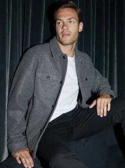 Threadbare Grey Brushed Button Up Shacket