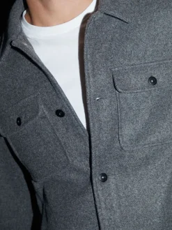 Threadbare Grey Brushed Button Up Shacket