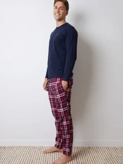 Threadbare Grey Check Long Pyjamas Set 2 Pack