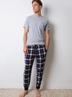 Threadbare Grey Check Pyjamas Set