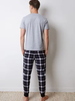 Threadbare Grey Check Pyjamas Set