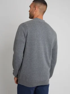 Threadbare Grey Cotton Blend Knitted Cardigan