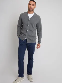Threadbare Grey Cotton Blend Knitted Cardigan