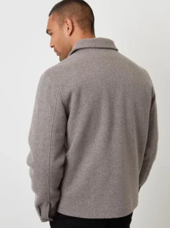 Threadbare Grey Faux Wool Button Up Quilted Shacket