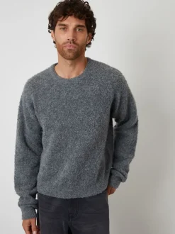 Threadbare Grey Fluffy Knit Crew Neck Jumper