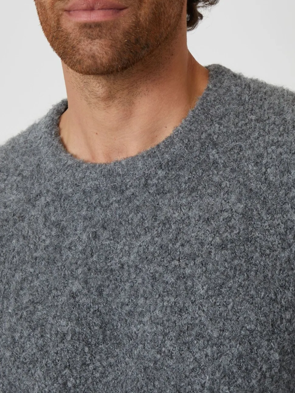 Threadbare Grey Fluffy Knit Crew Neck Jumper