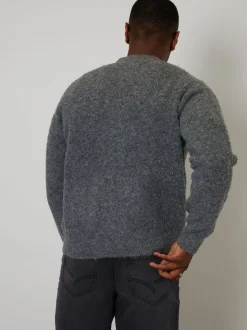 Threadbare Grey Fluffy Knitted Button Up Cardigan