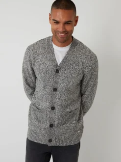 Threadbare Grey Knitted Button Up Cardigan